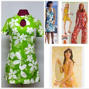 Vintage ‘70s Flower Print Super Mini Dress